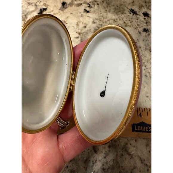 VTG Limoges ND Peint Main Hand-Painted Porcelain Trinket Box Sienna Cat signed - Picture 14 of 16